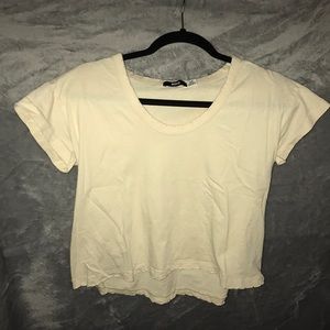 Urban Outfitters (BDG) Yellow Lightly-Distressed T